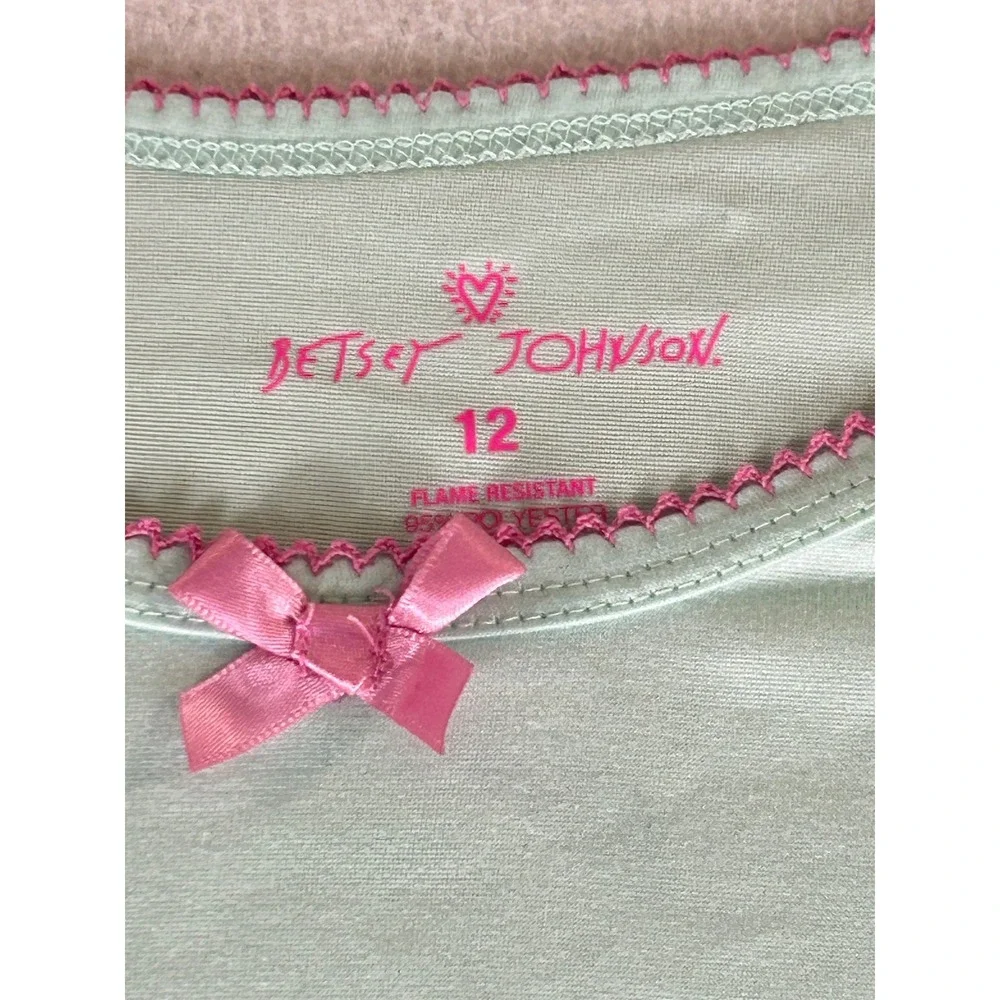 Betsey Johnson Nightgown Kids Size 12 Mint Green Ice Cream Stay Cool Sleep Dress